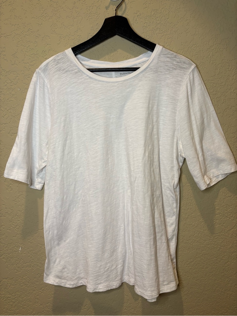 Eileen Fisher White Short-Sleeve Crew Neck Tee